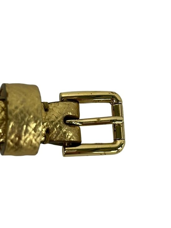 Dolce & Gabbana Belt S Gold Ivory Chain Leather